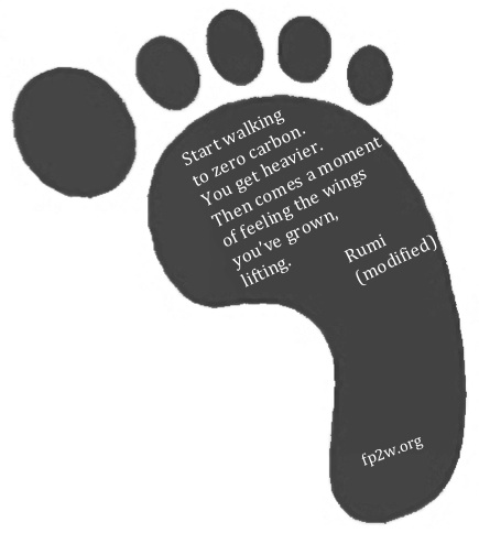 Rumi poem in a footprint